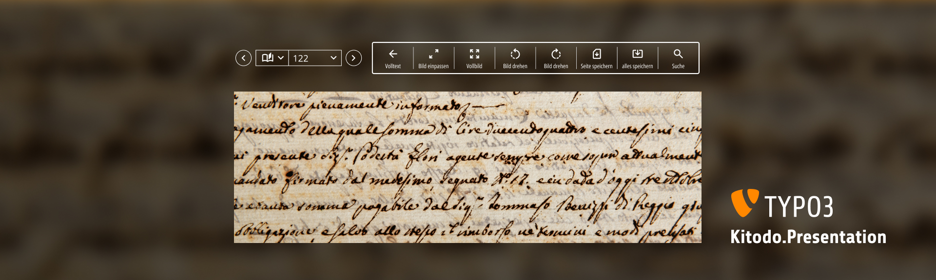 Collage: Screenshot Detailseite und Logo Kitodo Extension Typo3