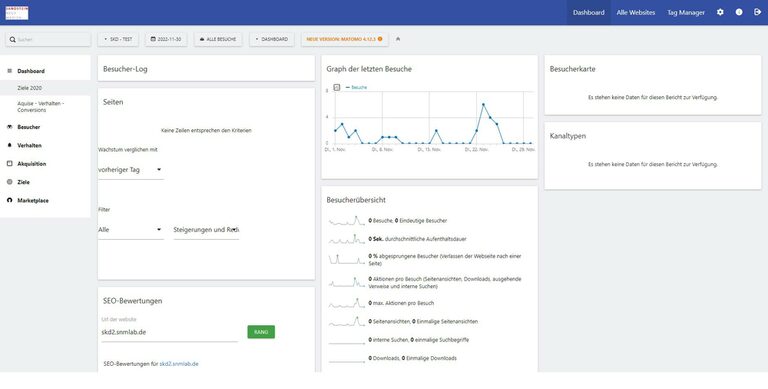 Screenshot: Webanalyse Tool Matomo