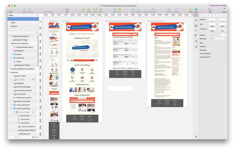 Screenshot Sketch Grafik: Skizze für einen Prototypen einer Website