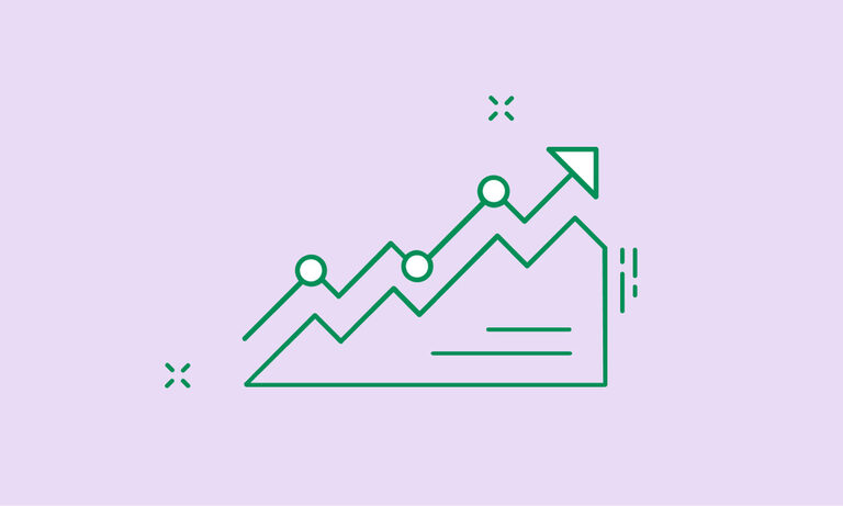 Grafik: Ein Graph nach oben zeigend