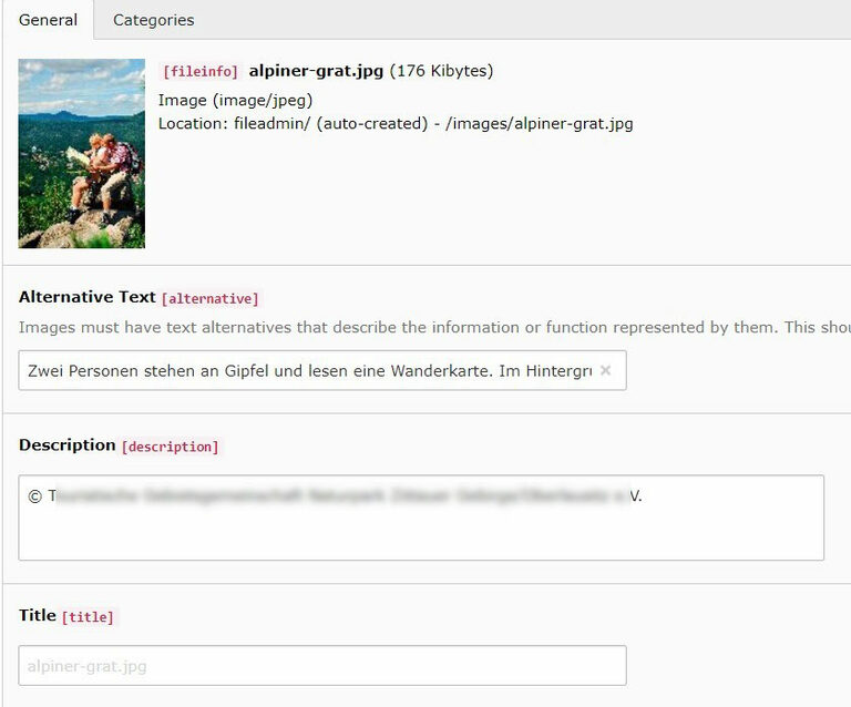 Screenshot: ALT-Attribut in TYPO3 pflegen
