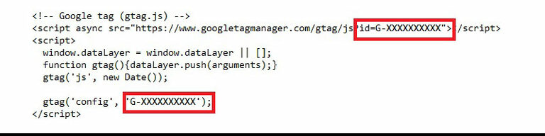 Screenshot: Quellcode Google Tag